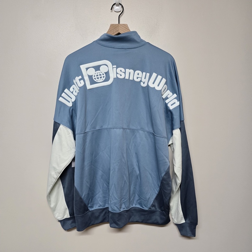 Disney Parks Walt World Zip Track Jacket Spirit Jersey Size L Blue Oversize New‎